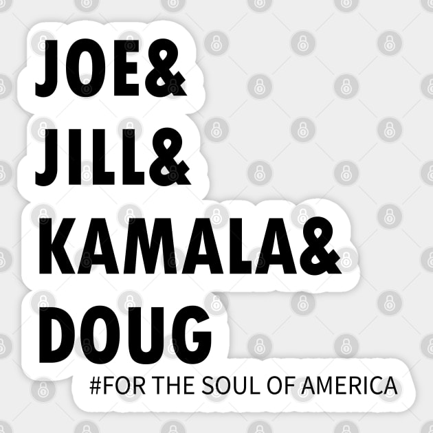 Joe and Jill and Kamala and Doug Sticker by WassilArt